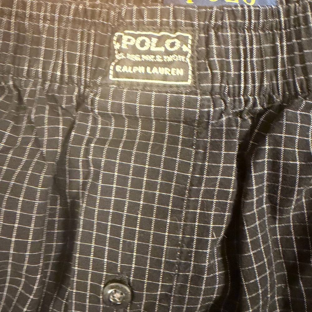 Polo Ralph Lauren Mens XL Pajama Pants Black White Grid Check Cotton Sleepwear - Picture 4 of 9